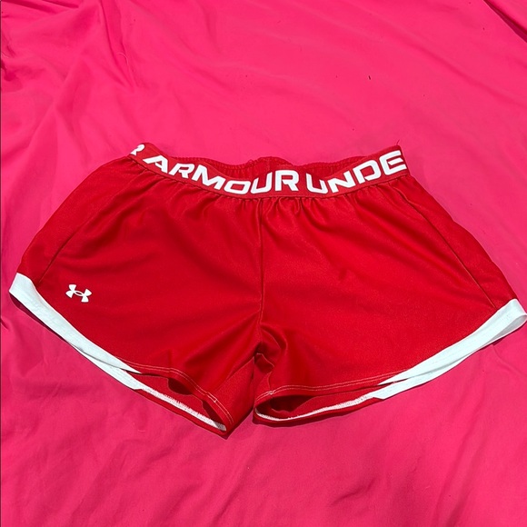 Under Armour Pants - Under Armour Red and White Athletic Shorts Lightweight Breathable